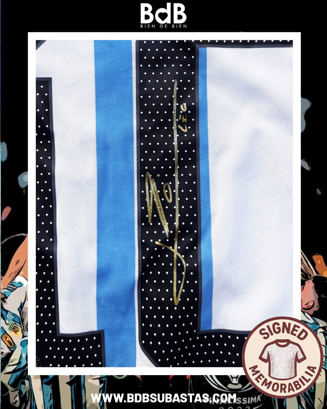 Camiseta oficial de la Selección Argentina firmada — Subasta Solidaria Discar